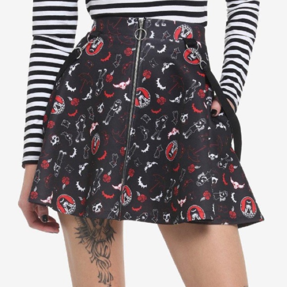 Emily The Strange O-Ring Suspender Skirt Goth Gothic Witchy Hot Topic